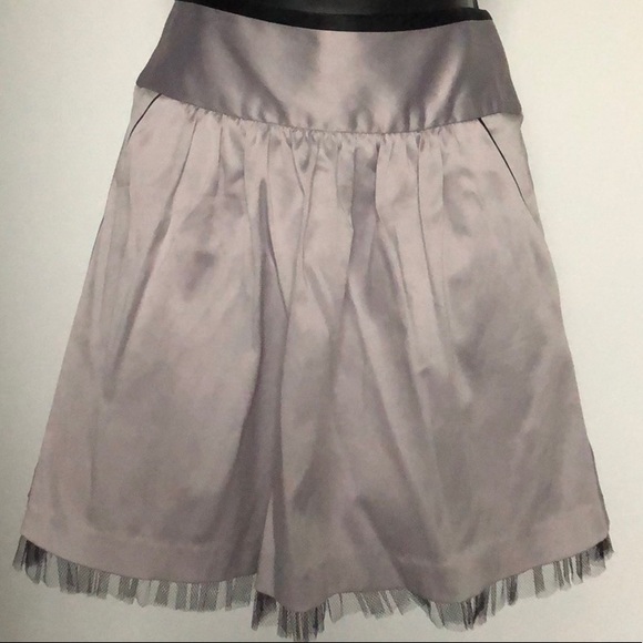 Studio Y Dresses & Skirts - STUDIO Y Silver Skirt with Black Lace Trim, size XS
